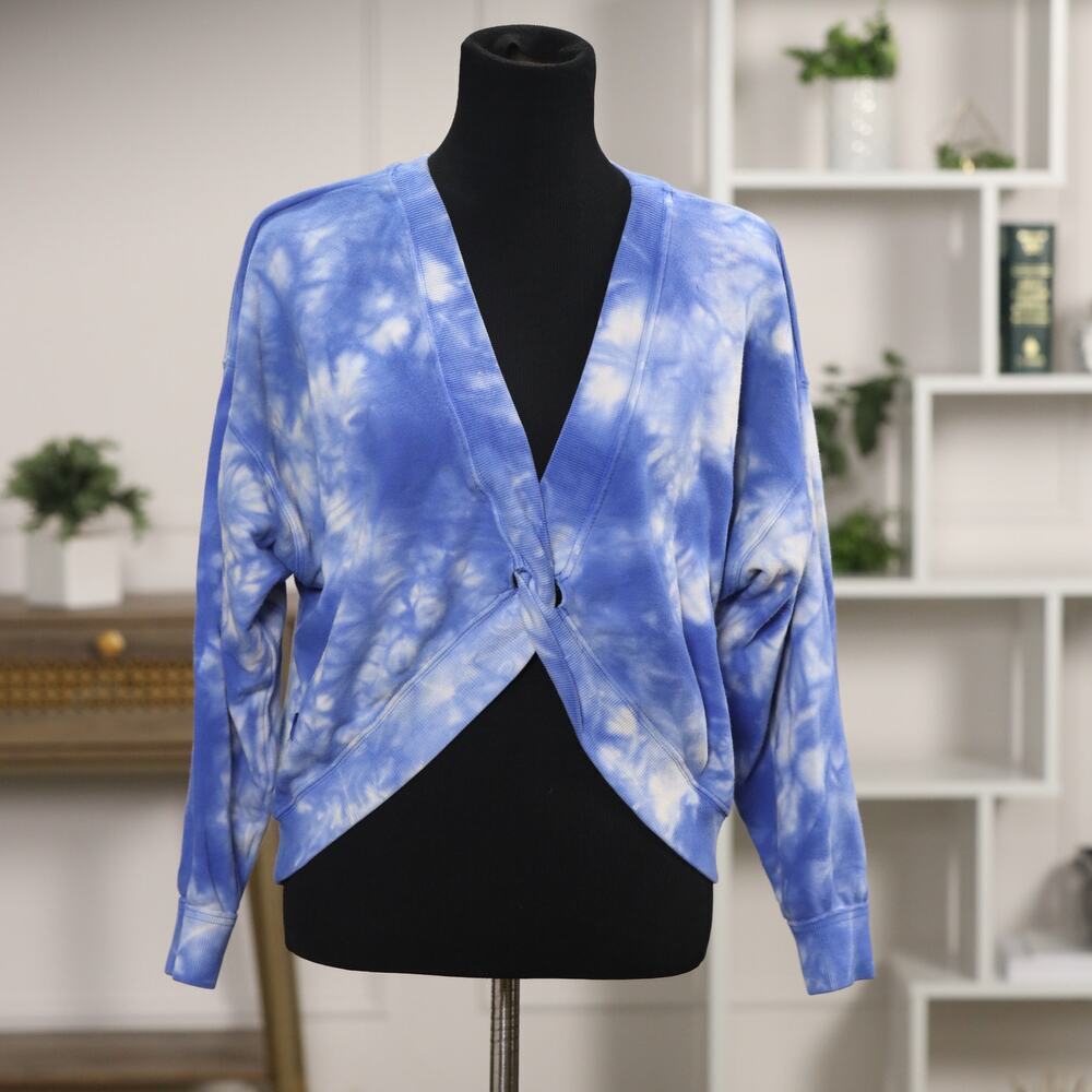 JOMA Blue & White Tie-Dye Cross Front Sweatshirt – Size Medium